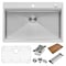 Ruvati 30"x22" Drop-in Tight Radius Topmnt 16 Ga SS Ldg Kitchen Sink Sgl Bowl RVH8030 - alternate 7